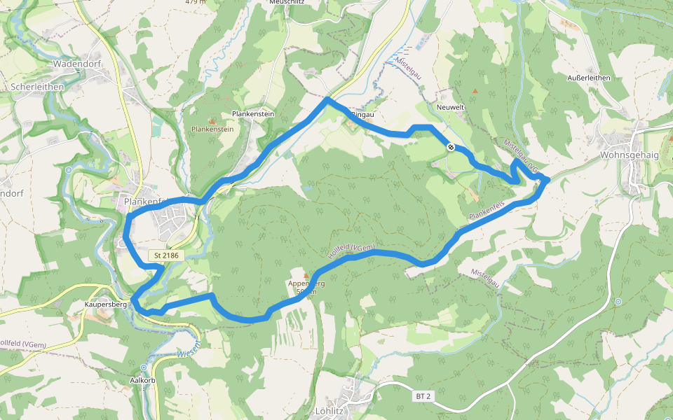 Plankenfels Rundwanderweg "Der Neubürg entgegen" walking route map in Plankenfels