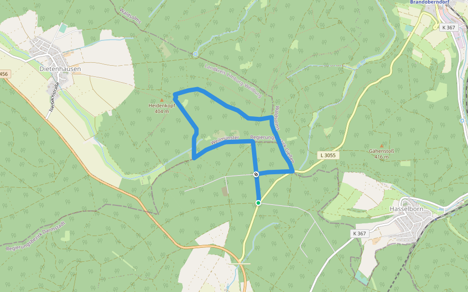 Wanderwege Grävenwiesbach - Alttier walking route map in Grävenwiesbach