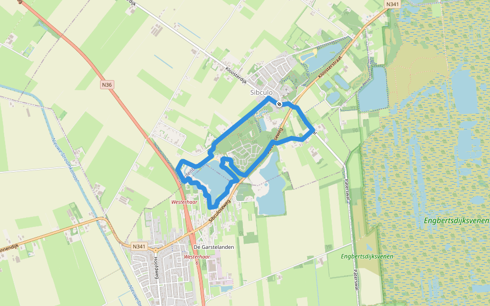 WNW Twente -Sibculo -gele route walking route map in Sibculo