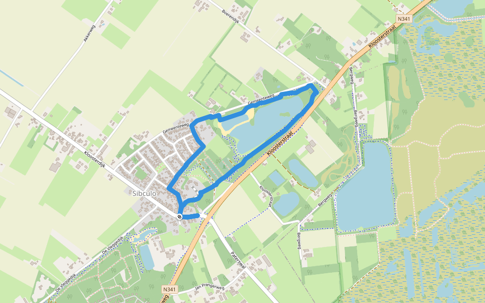 WNW Twente -Sibculo -rode route walking route map in Sibculo