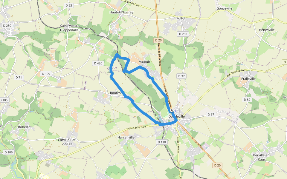 Routes par le Maroc walking route map in Doudeville