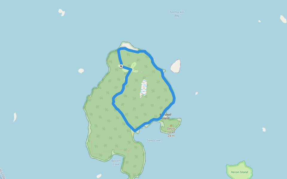 East Loop Loop Trail walking route map in Swans Island