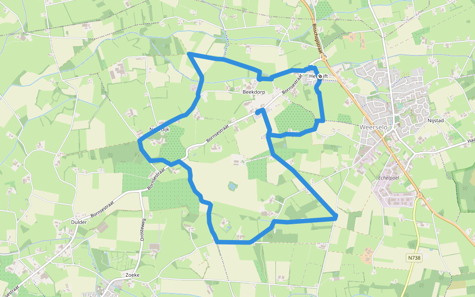 WNW Twente - Beekdorp/Het Stift - gele route walking route map in Weerselo