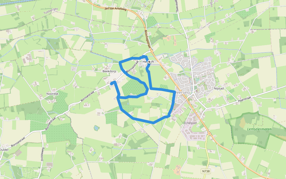 WNW Twente - Beekdorp/Het Stift - rode route walking route map in Weerselo