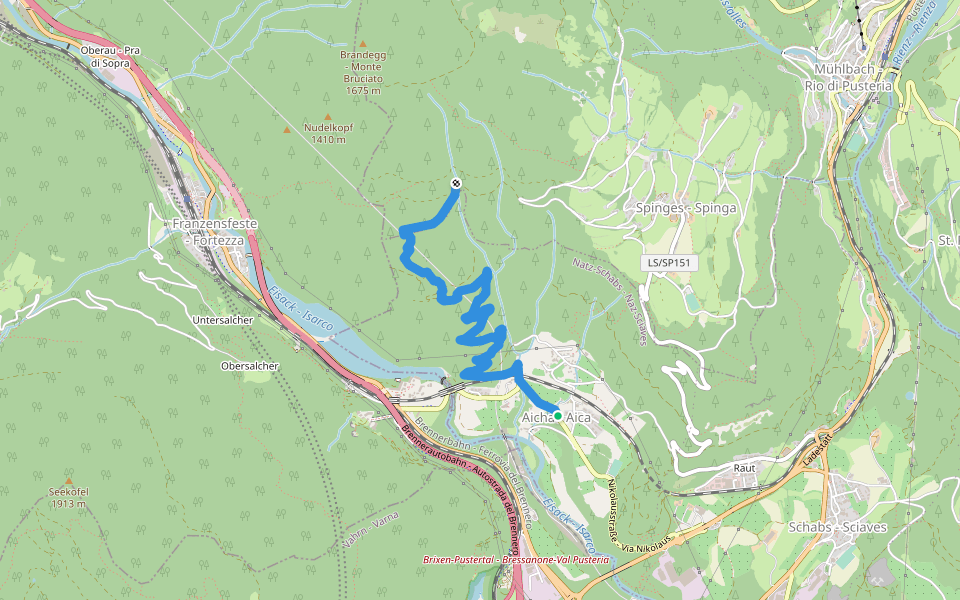 7B - Aicha => 7 walking route map in Aica
