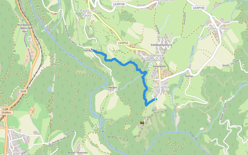 11 - Yweinweg walking route map in Villa