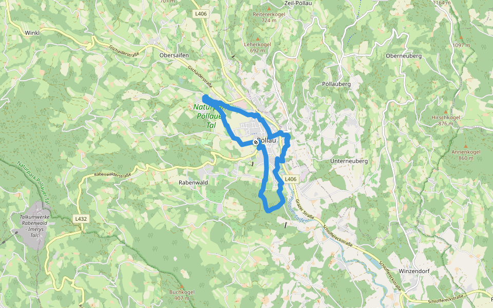 Klimazunkunft Weg walking route map in Pöllau bei Hartberg