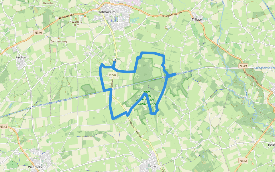 WNW Twente - Agelerbroek - paarse route walking route map in Agelo