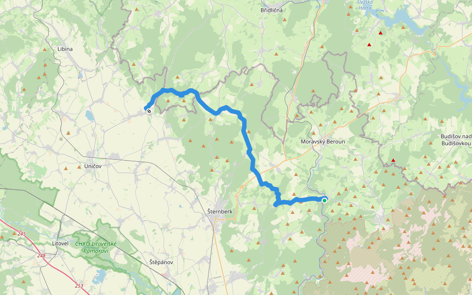 [M] Dlouhá loučka - Domašov n.B. walking route map in Domašov nad Bystřicí