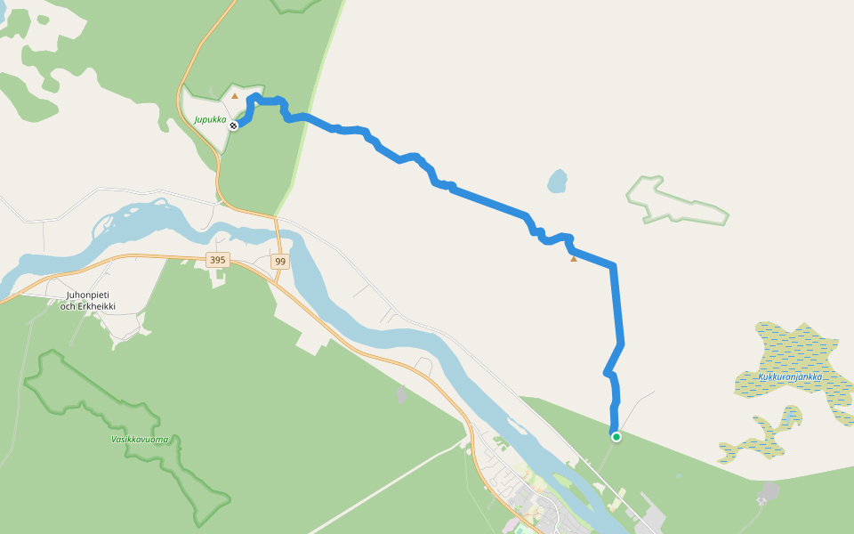 Jupukkaleden walking route map in Pajala