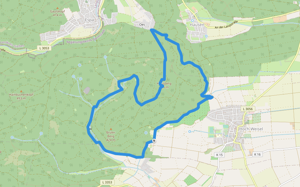 Wanderwege Hausberg - Milan walking route map in Butzbach