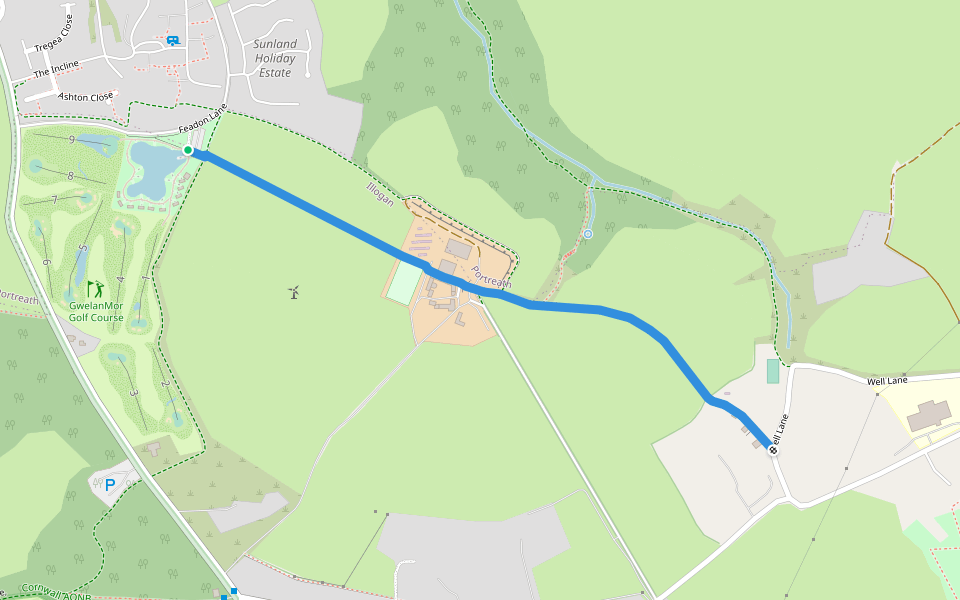 Illogan FP 5 walking route map in Portreath