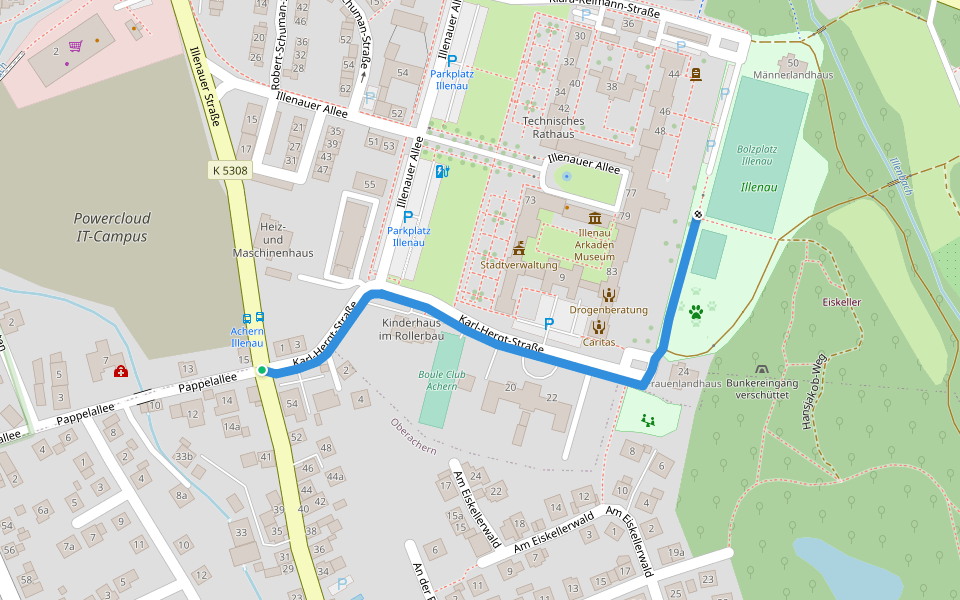 Oberachern Unterdorf - Achern Illenau