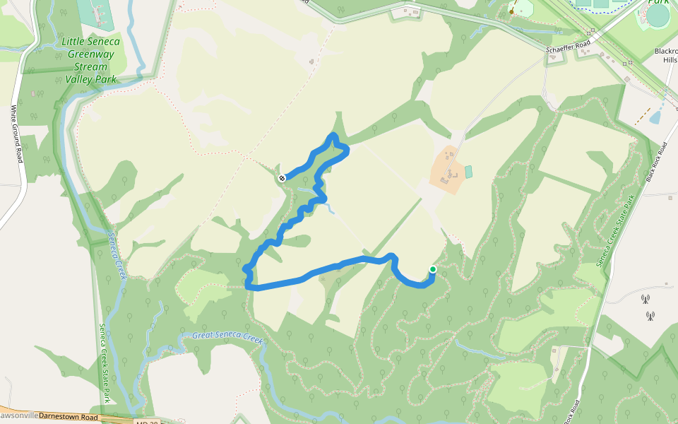 Blue Trail walking route map in Germantown
