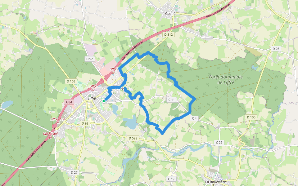 Le ruisseau du Bois-Beau walking route map in Liffré