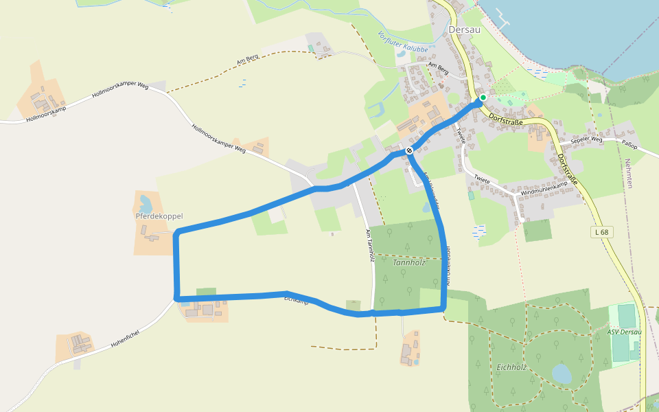 Wanderweg D4 walking route map in Dersau