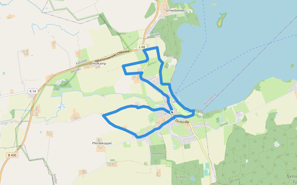 Wanderweg D1 walking route map in Dersau
