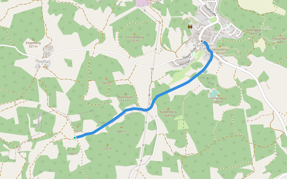 Hartenstein – Buchenhöhe walking route map in Vorra