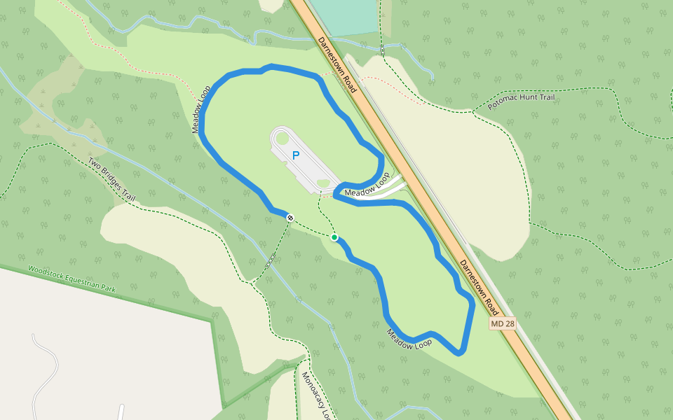 Meadow Loop walking route map in Beallsville