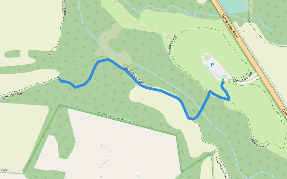 Two Bridges Trail walking route map in Beallsville