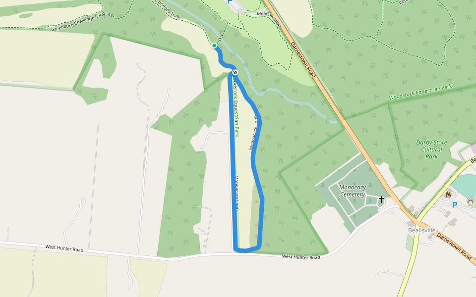 Monocacy Loop walking route map in Beallsville