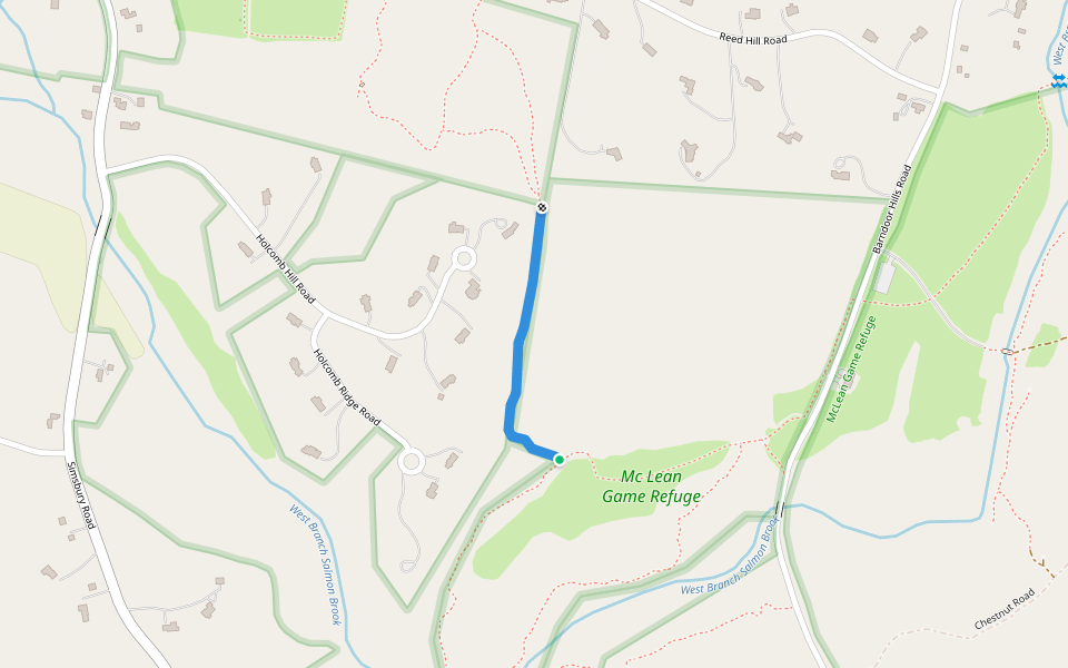 Holcomb Connector Trail walking route map in Granby