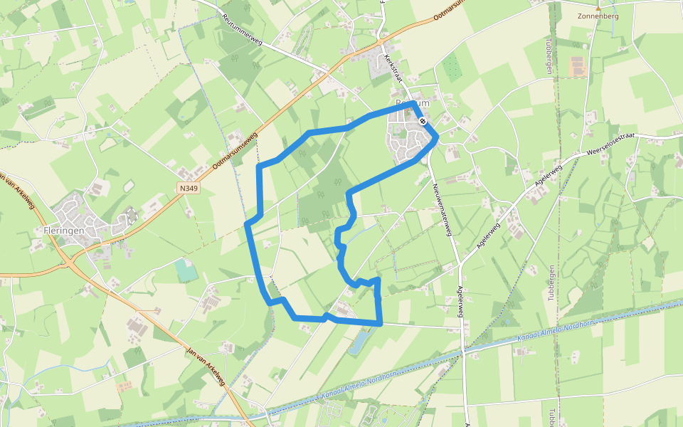 WNW Twente - Reutum - oranje route walking route map in Reutum