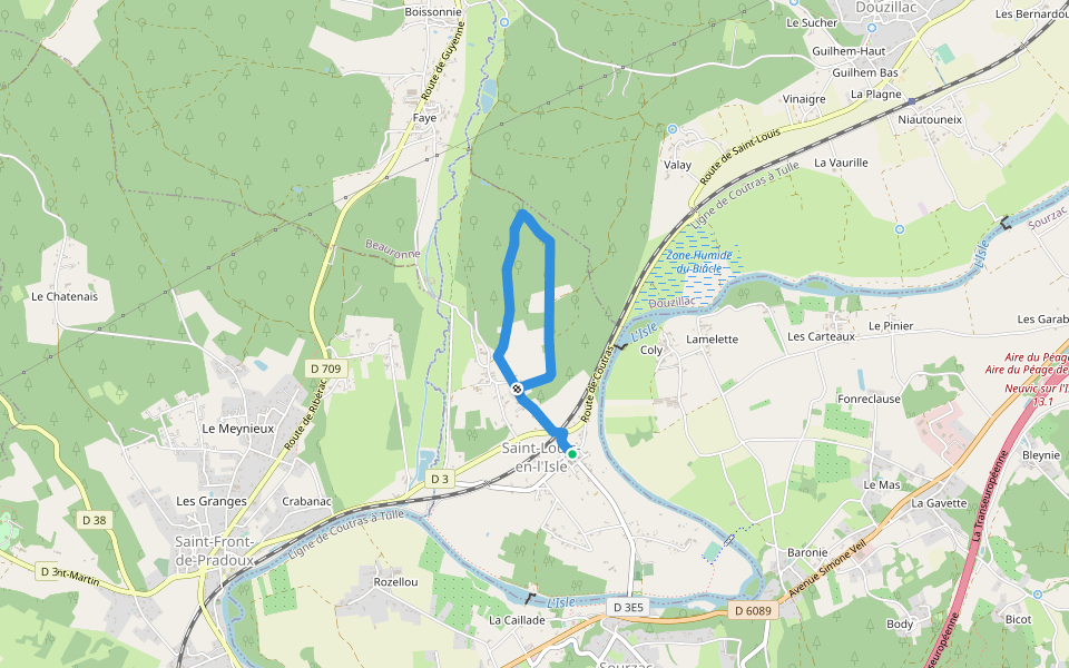 Boucle de la Caborne walking route map in Saint-Louis-en-l'Isle