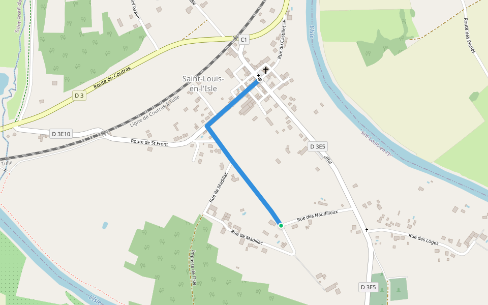 Liaison St-Louis-en-l'Isle - Boucle des Loges walking route map in Saint-Louis-en-l'Isle