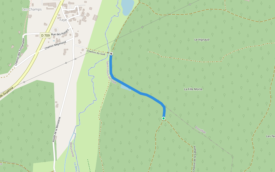 Liaison St-Louis-en-l'Isle - Beauronne walking route map in Saint-Louis-en-l'Isle