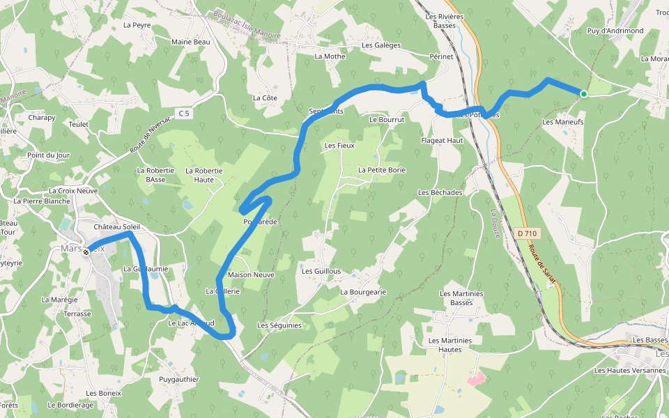 Link MarsaneixSaintPierredeChiniac Wanderweg Boulazac Isle