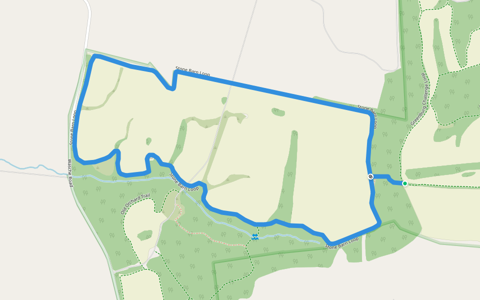 Stone Barn Loop walking route map in Beallsville