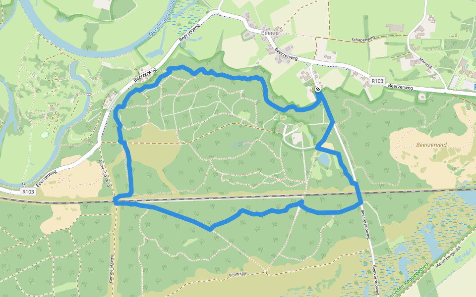 Landgoed Beerze walking route map in Beerze