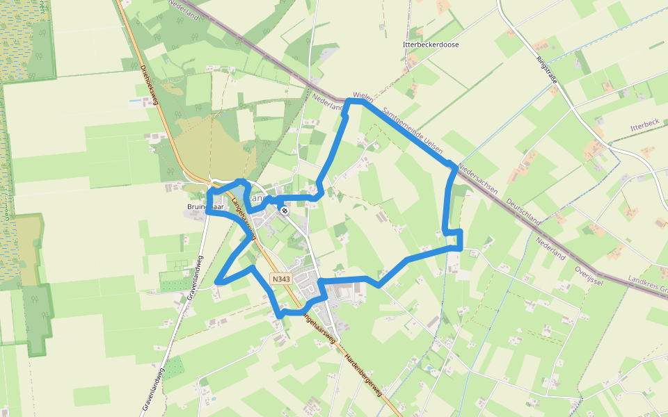 WNW Twente -Langeveen -oranje route walking route map in Langeveen