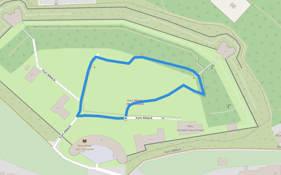 Rundweg Fort Albeck walking route map in Ulm