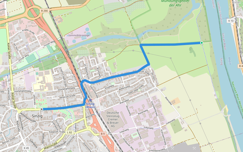 Zuweg Ahrsteig Kripp? walking route map in Sinzig