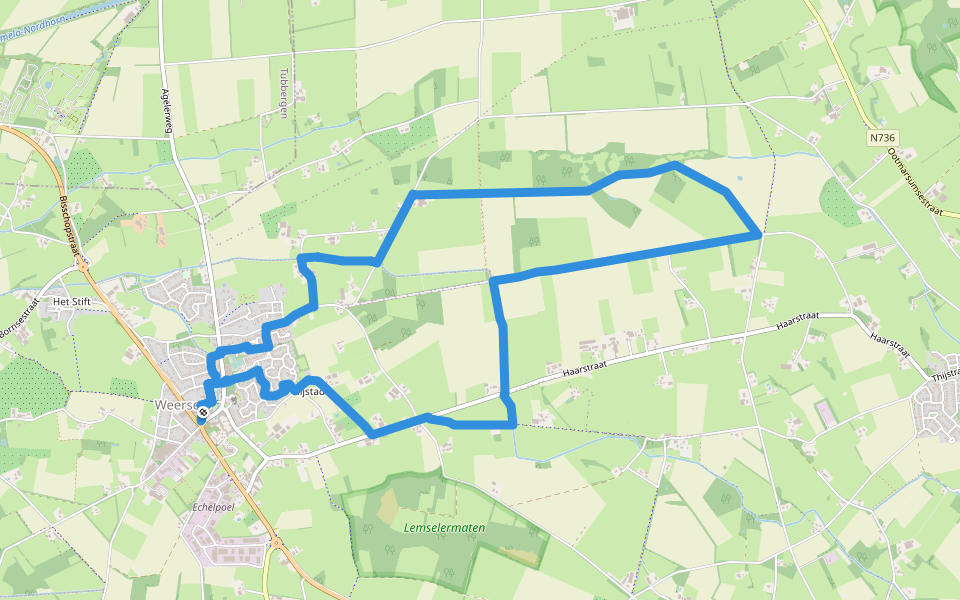 WNW Twente- Weerselo - paarse route walking route map in Weerselo