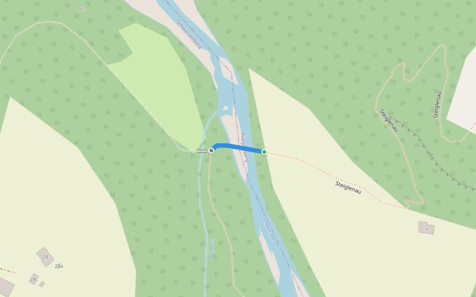 Steiglenau - Burgbachsteg walking route map in Schwarzenburg