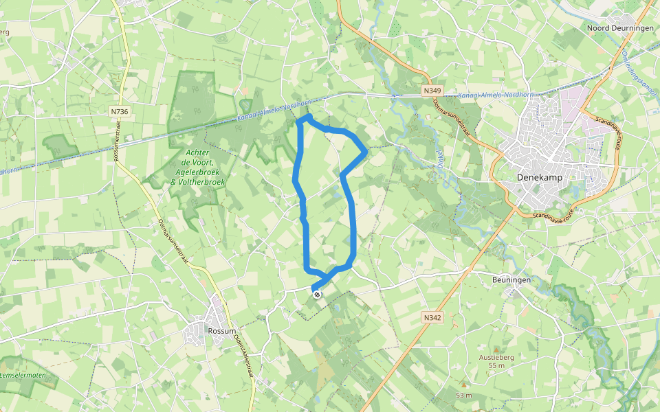 WNW Twente- Everloo/Volthe - oranje route walking route map in Rossum