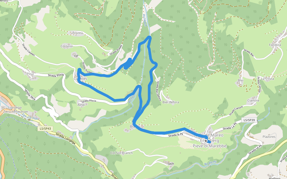 Weilerweg A walking route map in Pieve di Marebbe