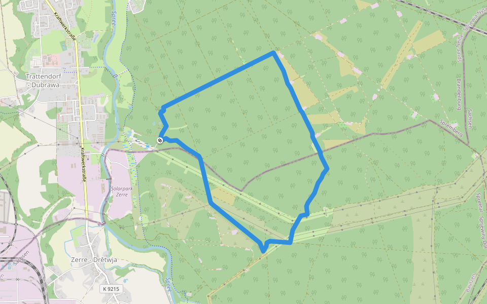 Rundwanderweg Natur-Energie-Erlebnis walking route map in Spremberg