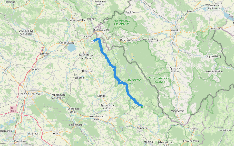 [Ž] Dobrošov - Rokytnice v Orl. horách walking route map in Rokytnice v Orlických horách