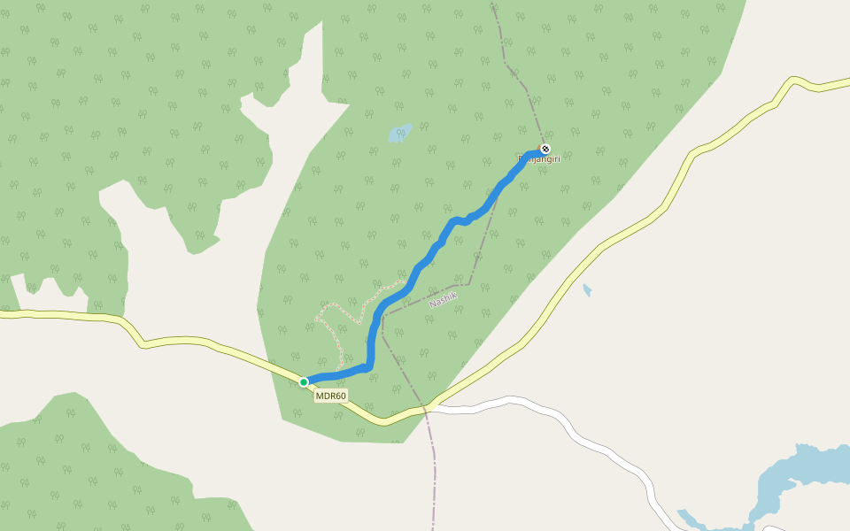 Ranjangiri walking route map in Mulegaon