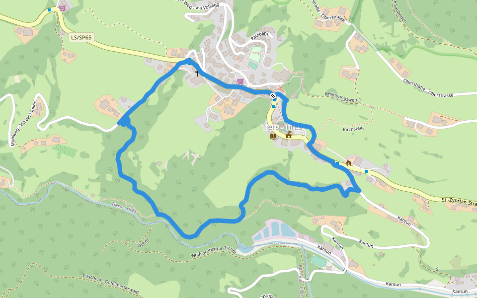 Rundwanderweg (Tiers) walking route map in Tires
