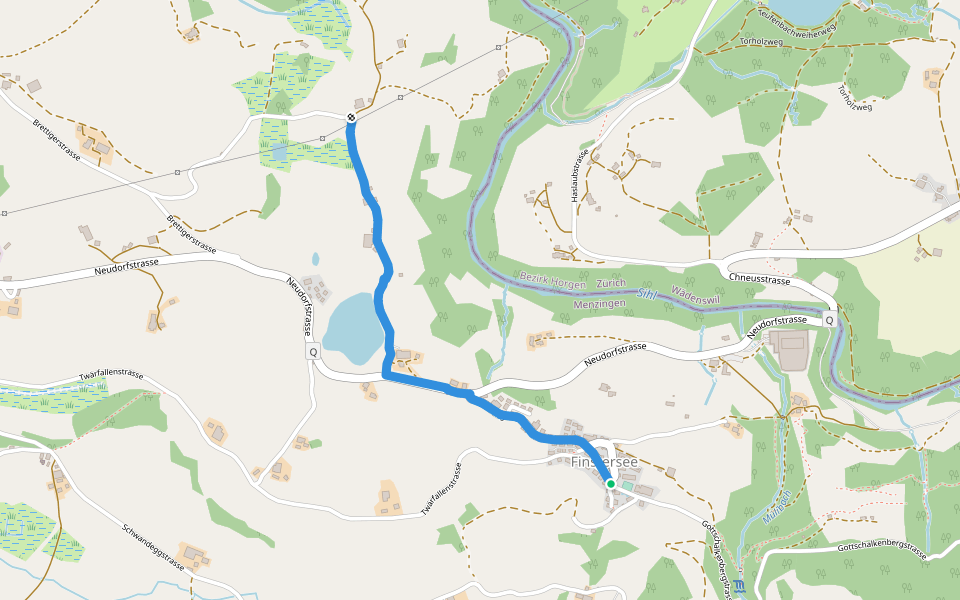 Finstersee - Hintercher walking route map in Finstersee