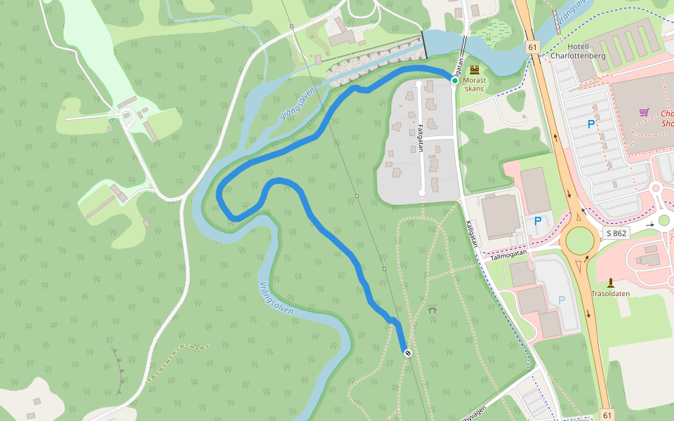 Natur- och kulturstigen walking route map in Charlottenberg