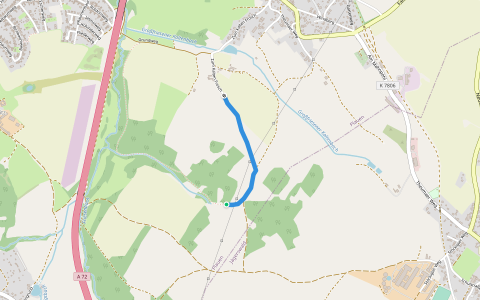 Großfriesener Rundwanderweg walking route map in Plauen