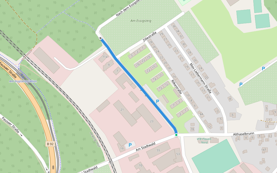 Waldlehrpfad am Essigsteig walking route map in Plauen