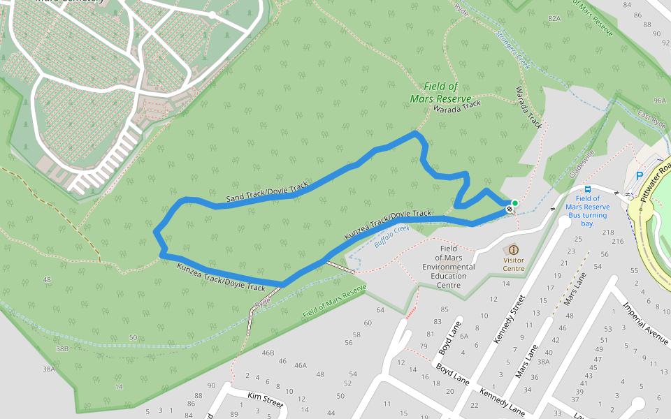 Doyle Loop walking route map in Gladesville