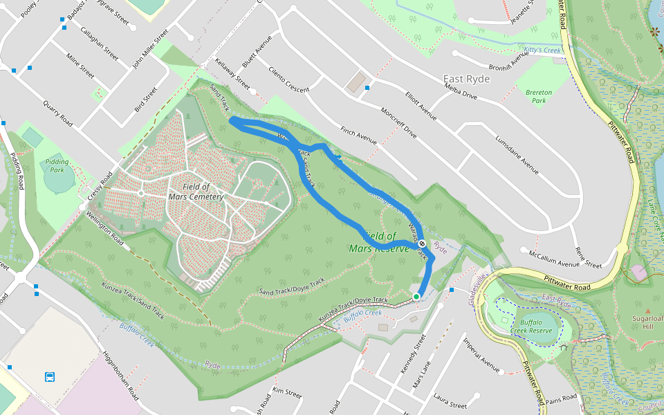 Warada Loop walking route map in Gladesville